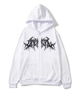 Thorn Emblem Zip Hoodie – White